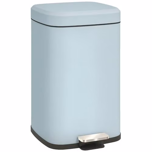 HOMCOM 20L Metal Kitchen Pedal Bin with Soft-Close Lid and Removable Inner Bucket, Green, W/D/H: 28.0 x 28.0 x 45.0 cm