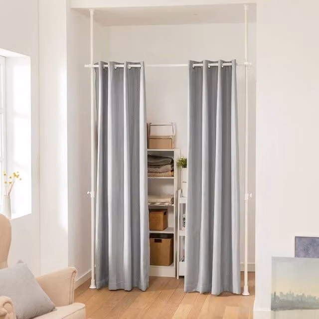 SoBuy Adjustable Metal Room Divider in Grey and White