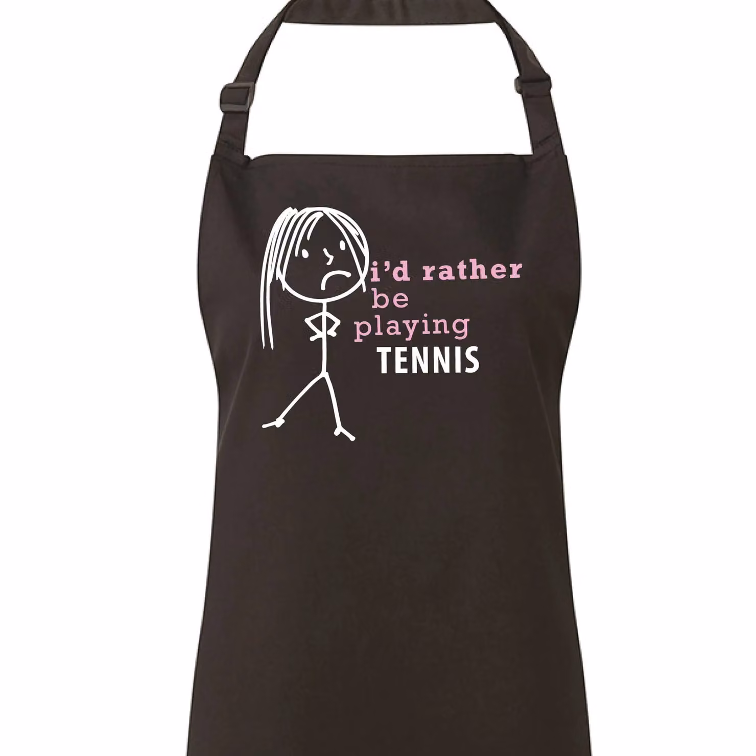 60 SECOND MAKEOVER Women's I'd Rather Be Playing Tennis Apron in Black – 2