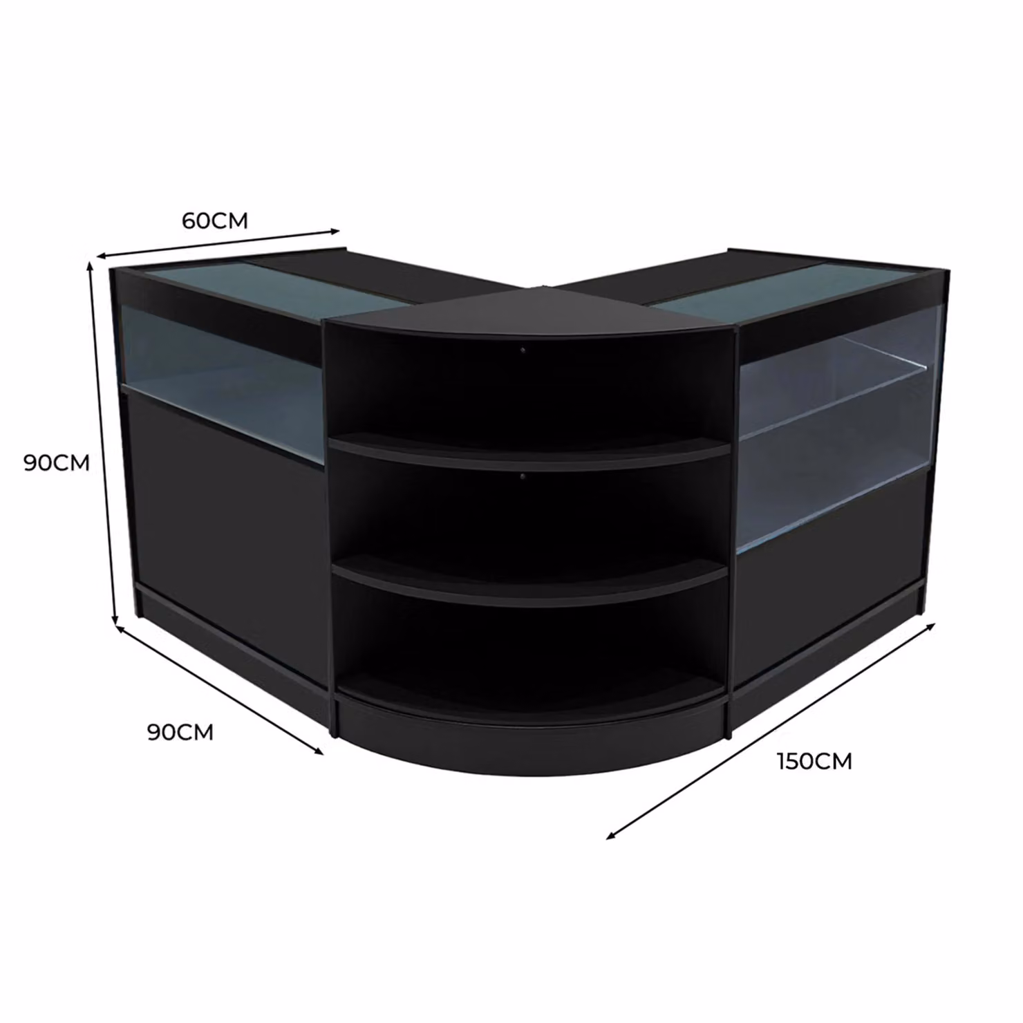 Monstershop Harmonia LED Shop Counter Set B900, C900 & LM60 in Black – 2