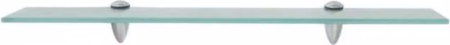 Berkfield Home Modern Floating Glass Shelves, 2 Pack, Clear, W: 60 cm, D: 10 cm, Thickness: 8 mm