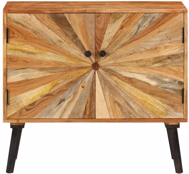 Berkfield Home Rustic Solid Mango Wood Sideboard in Brown, W/D/H: 85 x 30 x 75 cm