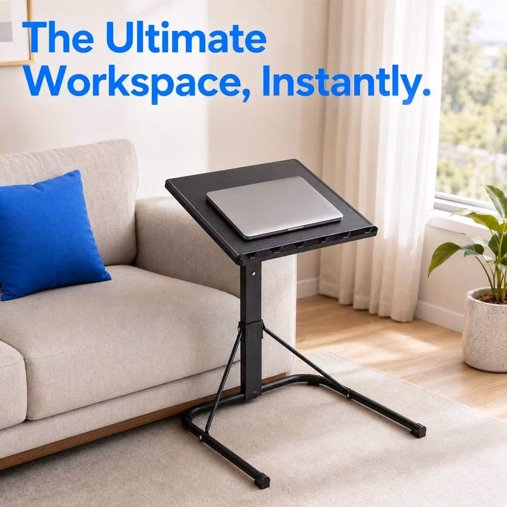 EONLION Portable Folding Laptop Stand in Black with Adjustable Height and Tilting Top – 3