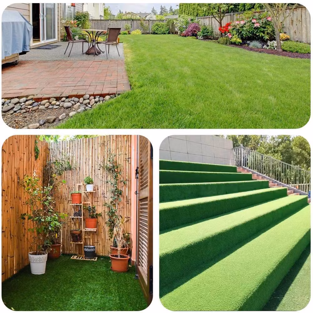 FLAVORA Self Adhesive Waterproof Artificial Grass in Green, W: 100 cm, D: 15 cm – 4