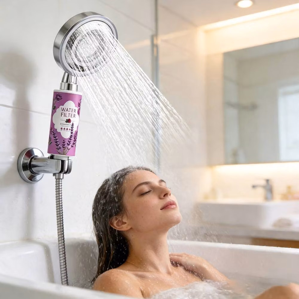 INMTFEI Lavender Shower Filter Hard Water Purifier for Hair and Skin in Purple – 3
