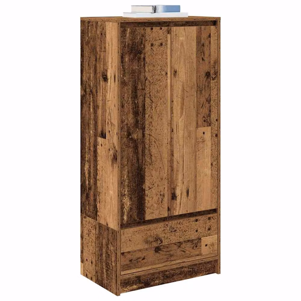 Berkfield Home Wall Mounted Cabinet with Drawer and Hinged Doors, Brown, W/D/H: 55.5 x 34 x 119.5 cm – 3