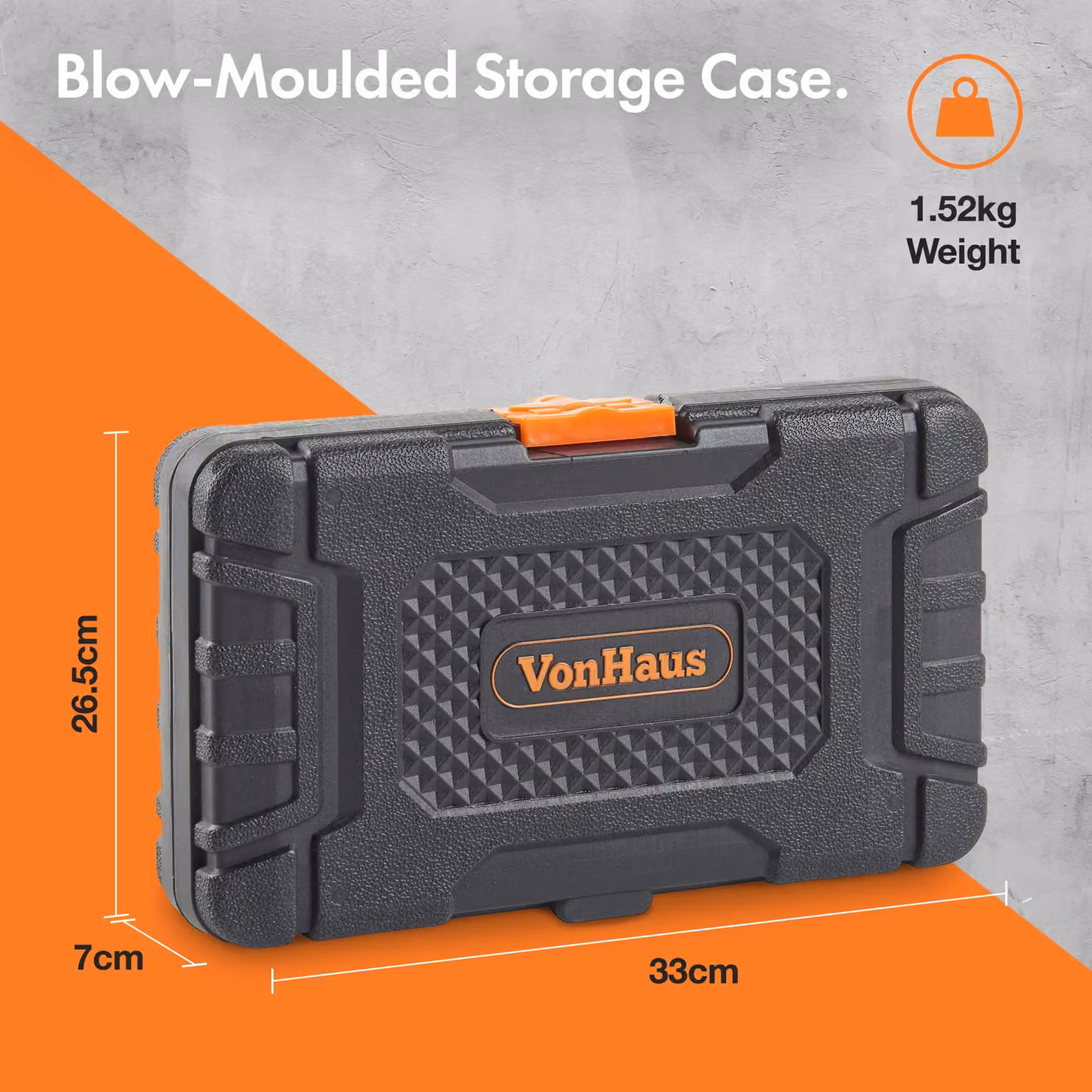 VonHaus 130-Piece 1/4" Drive Socket and Bit Set with Ratchet Handle and Carry Case in Grey and Silver – 3