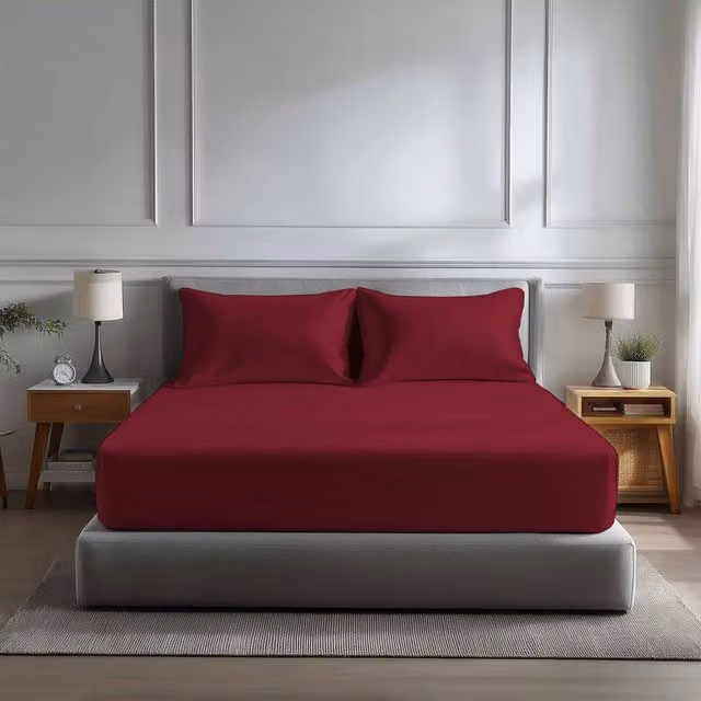 Snug City Red Microfibre Soft Touch Extra Deep Fitted Sheet, Small Double (120 x 200 cm, Depth: 40 cm)