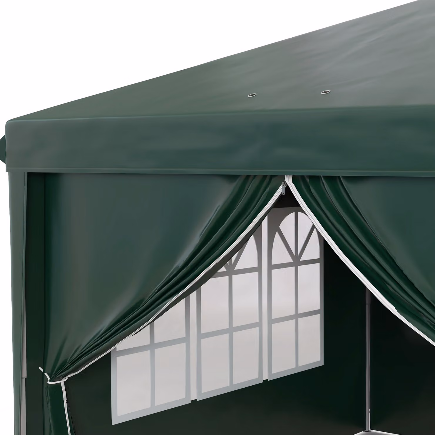 Outsunny Pop Up Gazebo with Sides and Windows, Waterproof Marquee Party Tent, Dark Green, W: 600 cm, D: 300 cm, H: 270 cm – 8