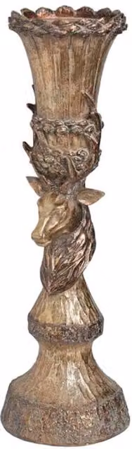 Gifts Direct 2 U Metallic Gold Stag Candle Holder for Taper or Pillar Candles – 4
