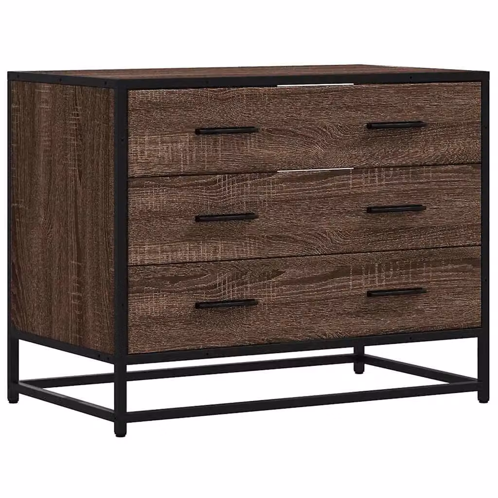 Berkfield Home Brown Oak Drawer Cabinet, W/D/H: 70 x 41 x 56 cm – 2
