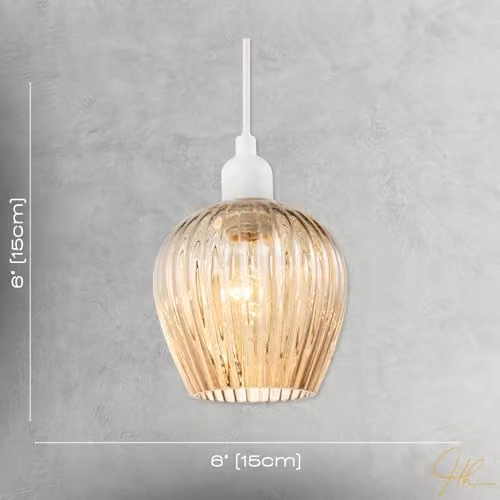 Happy Homewares Modern Gold Glass Cube Easy Fit Pendant Lighting Shade W/D/H: 15 x 15 x 15 cm – 3