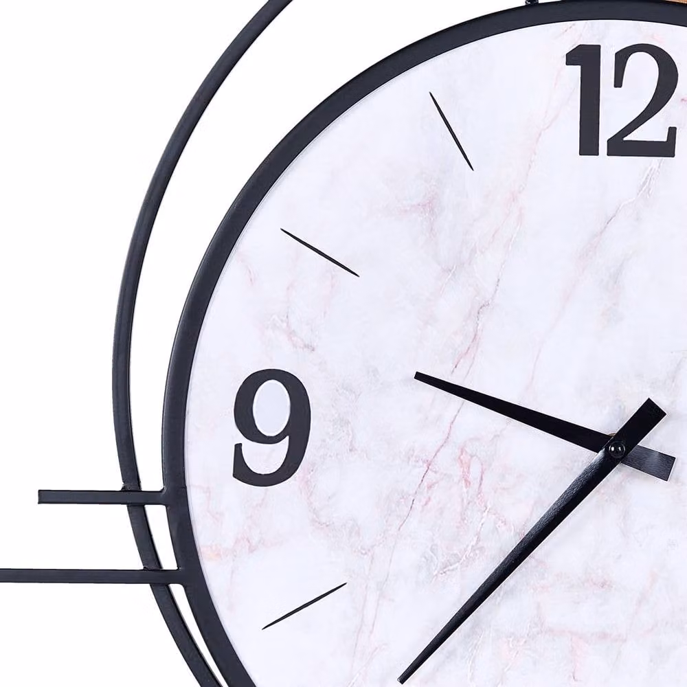 Wyld and Coco Luxe Living Multicolour MDF Wall Clock, W: 60 cm, H: 70 cm, Irregular Abstract Design – 4