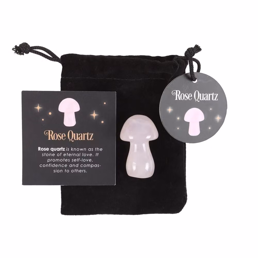 Something Different Rose Quartz Mushroom Crystal Ornament in Pink – 2