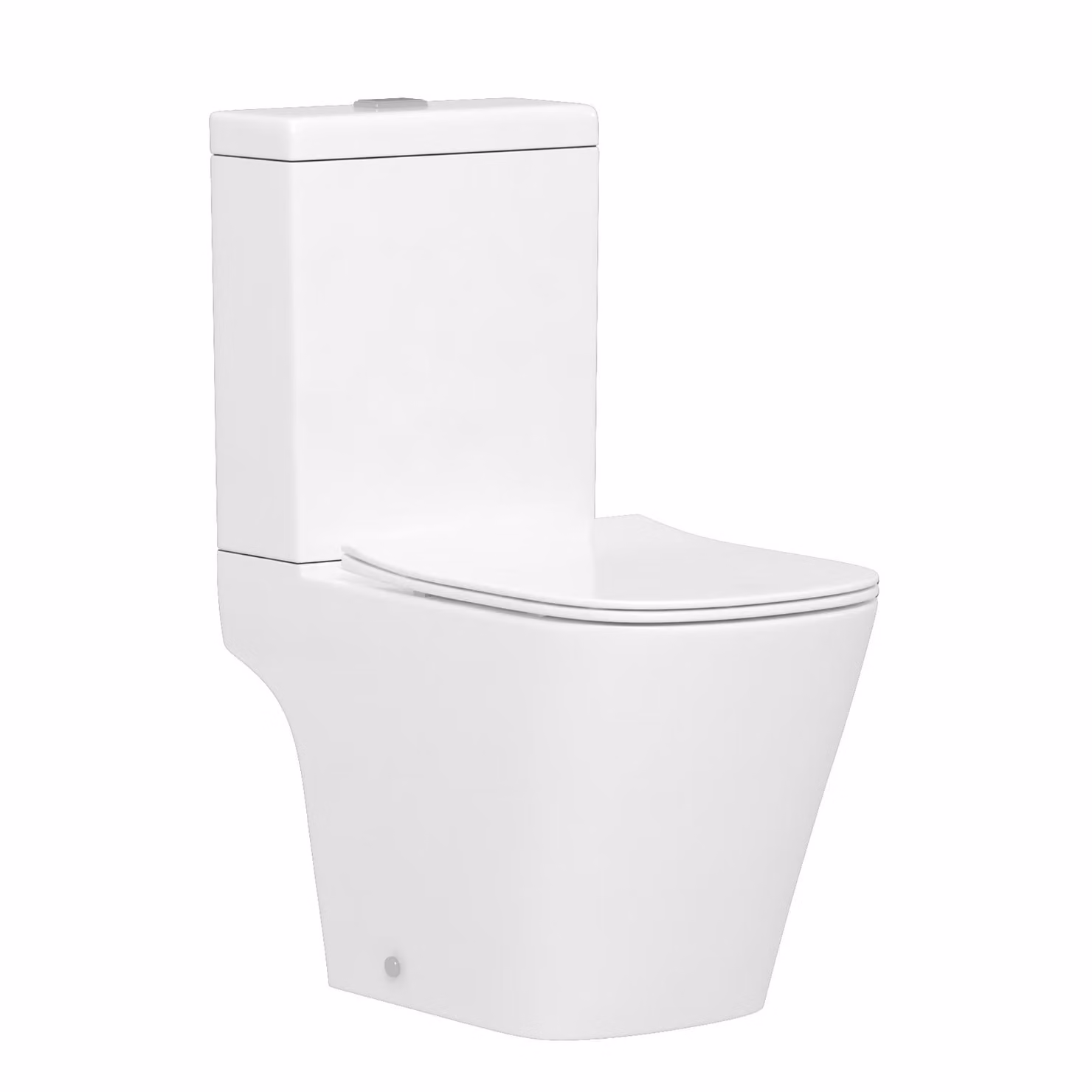 Royal Bathrooms Elite White Ceramic Rimless Close Coupled Washdown Toilet with Cistern and Slim Soft Close Seat