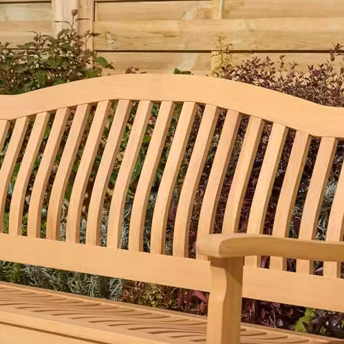 Rowlinsons Hemsway 3 Seat Garden Bench in Brown, W161 x D71 x H94 cm – 2