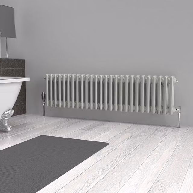 Lux Heat Horizontal Column Radiator in Dove Grey, W/H: 30.0 x 119.0 cm