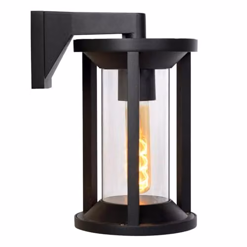 Lucide Cadix Dimmable Modern Outdoor Wall Light, Black, IP65, E27 – 4