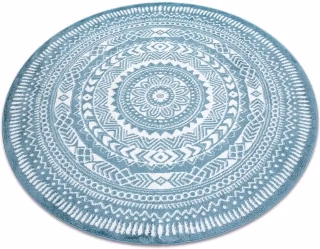 RugsX Blue Boho Round Rug, Diameter: 160 cm