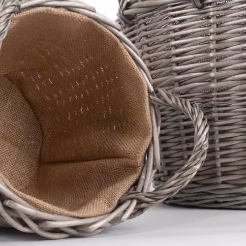 Red Hamper Wicker Lined Log Baskets in Red, Brown or Grey, W/D/H: 42 x 33 x 42 cm – 3
