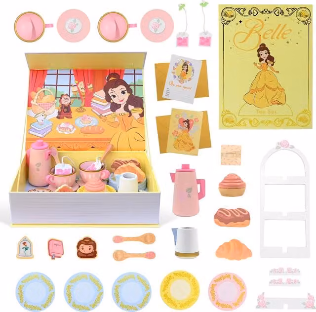 Disney Princess Belle Beauty Hairdresser Wooden Pretend Playset, Multicolour, W/D/H: 36.0 x 24.0 x 18.0 cm