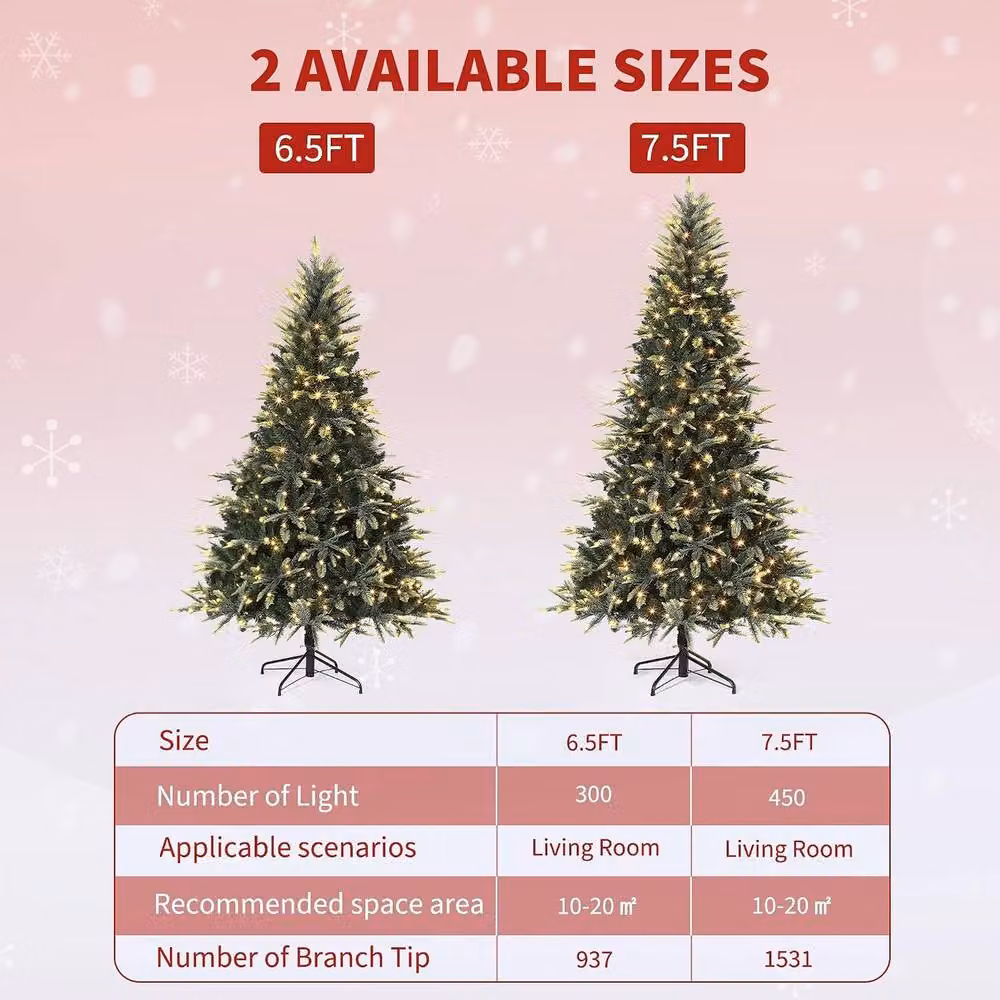 London Boutique Pre-Lit Artificial Pencil Christmas Tree with LED in Green, Height: 200 cm – 4