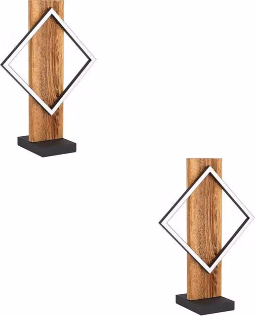 Loops 2 Pack Rustic LED Table Lamps in Black and Brown with Warm White Bulb Included