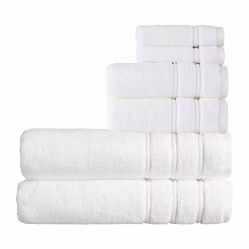 Christy Antalya 6 Piece Luxury Turkish Cotton Towel Set in White, 600GSM