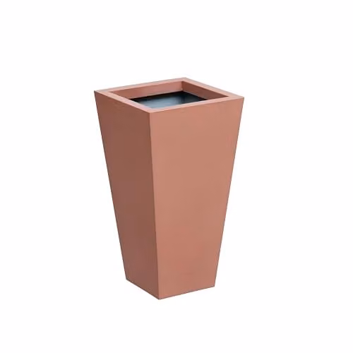 Primrose Galvanised Steel Flared Square Planter Tub in Bronze/Brown, W: 48 cm, H: 26 cm