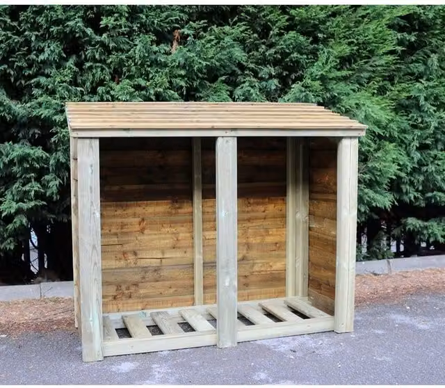 Churnet Valley Garden Furniture Ltd Heavy Duty Logstore and Kindling Shelter, Brown, W: 150 cm, D: 120 cm, H: 60 cm – 1