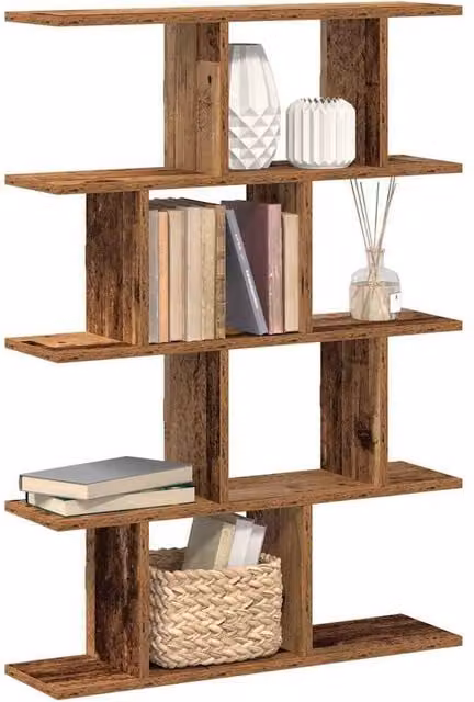 Berkfield Home Wall Mounted 12 Compartment Cube Shelf in Brown Old Wood Finish – 1