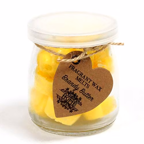 KDMD Brandy Butter Soywax Melts Jar in Yellow