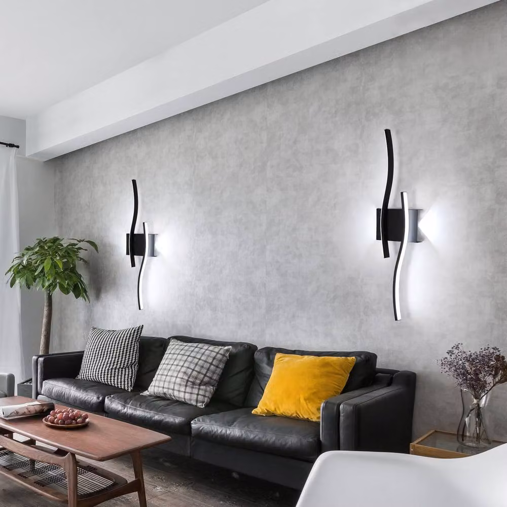 COMELY Modern Black LED Indoor Wall Lights with Acrylic and Metal Finish – 2