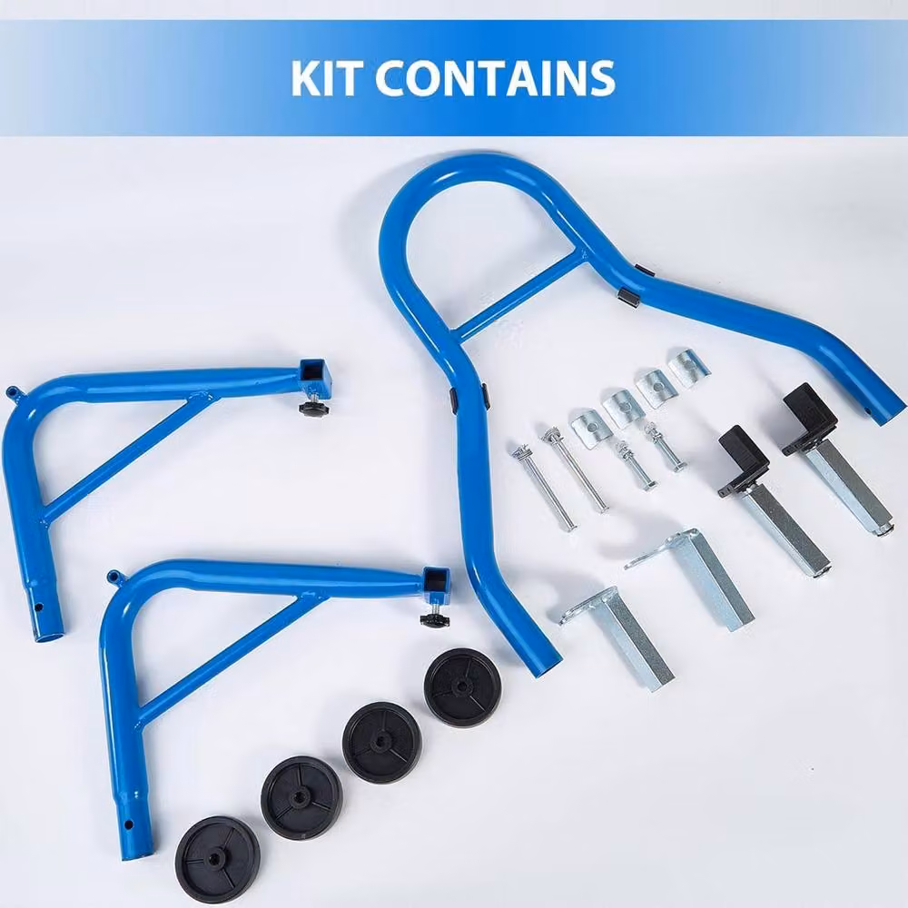 Ventryn Motorcycle Paddock Stand Set for Front Fork and Rear Wheel, Blue – 2