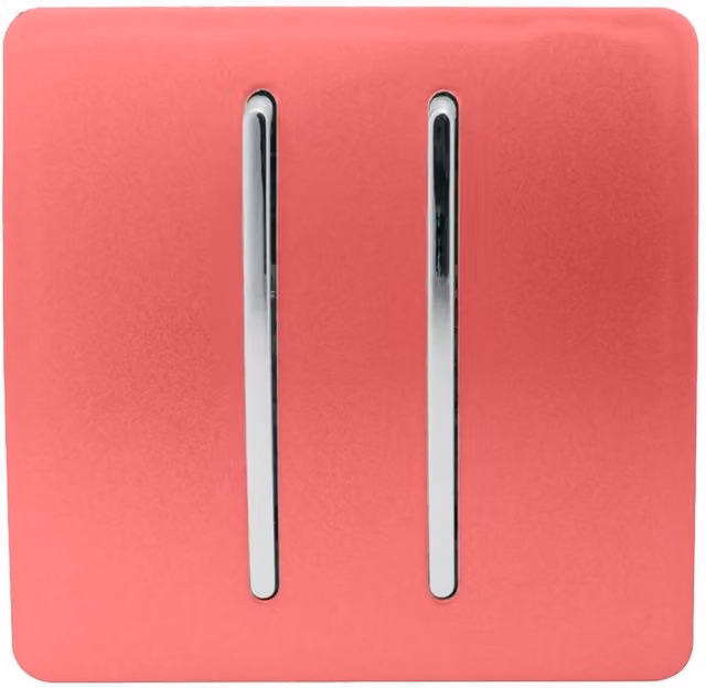 Trendi 2 Gang 2 Way 10 Amp Rocker Light Switch in Strawberry Red