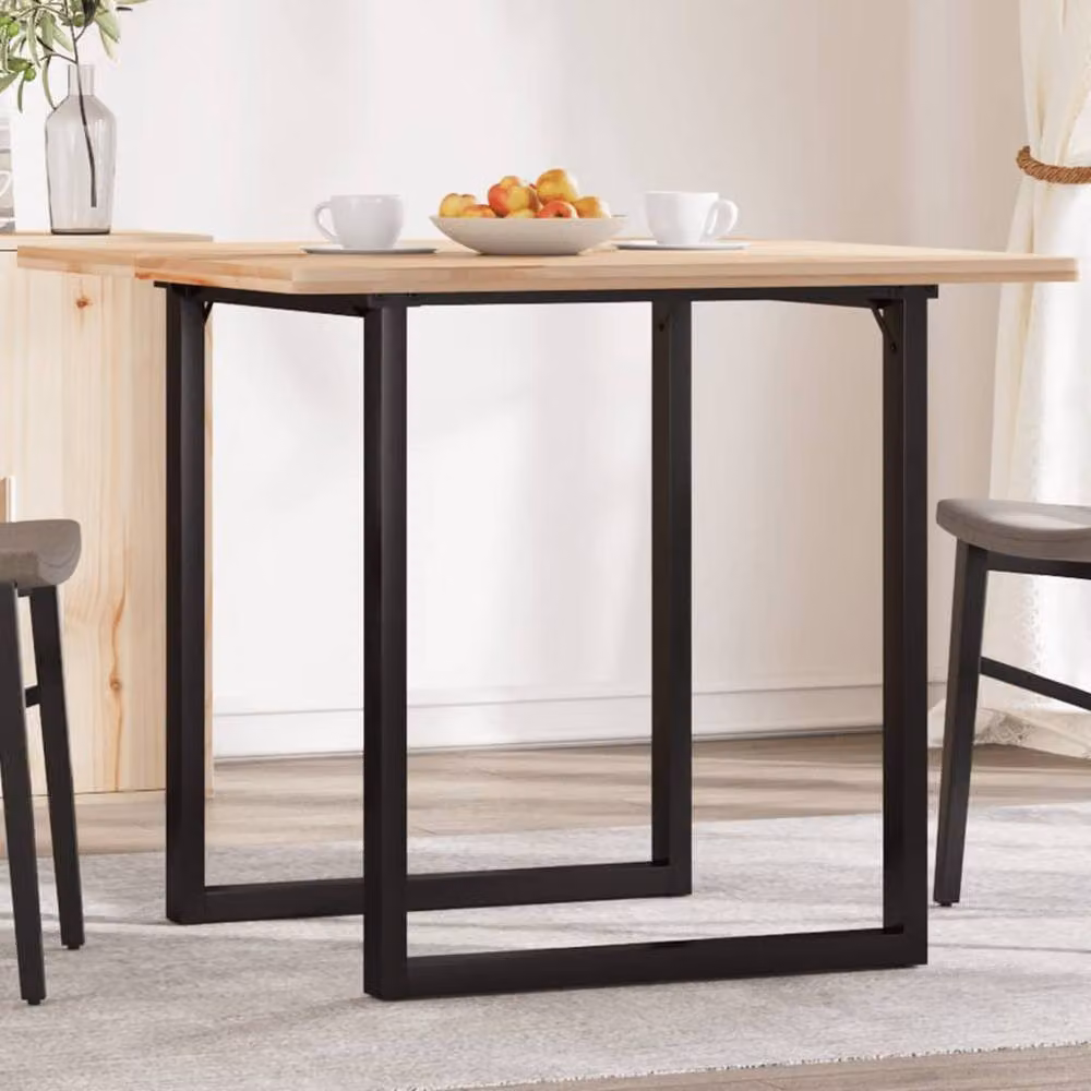Berkfield Home O-Frame Dining Table Legs in Matt Black Steel, W/D/H: 60 x 60 x 73 cm – 2