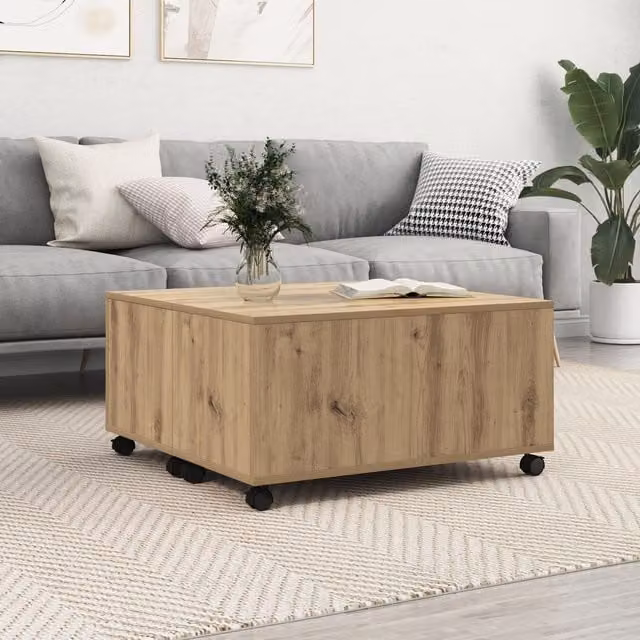 Berkfield Home Artisan Oak Coffee Table in Brown, W: 75 cm, D: 75 cm, H: 38 cm