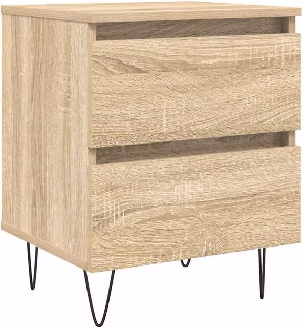 Berkfield Home Sonoma Oak Bedside Cabinet in Light Brown, W/D/H: 40 x 35 x 50 cm – 1