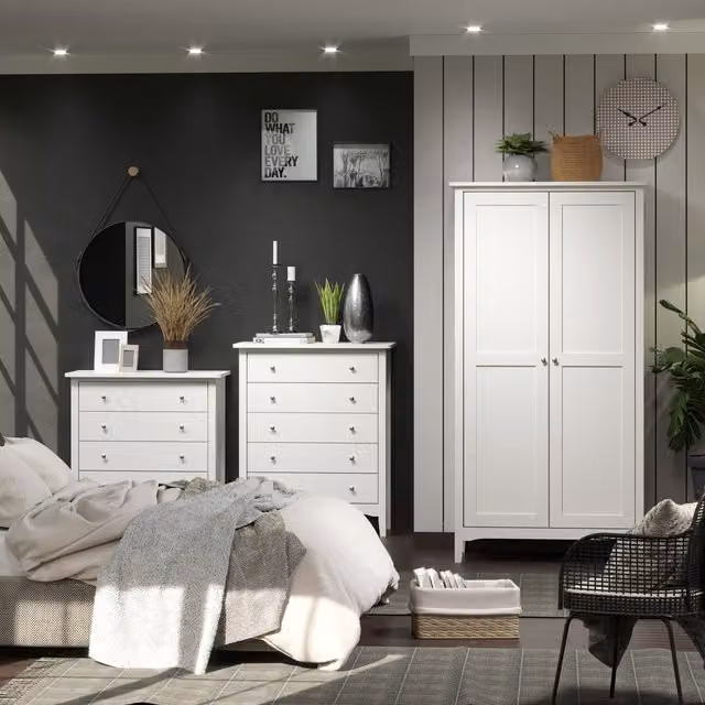Core Products Como 2 Door Wardrobe in White – 1