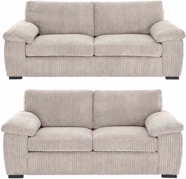 APK DESIGN Lilly Seater Sofa Set in Beige Jumbo Cord with Removable Foam Covers