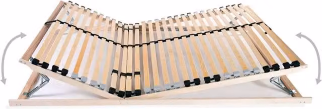 Berkfield Home Slatted Bed Base with 28 Ergonomic Multi-Zone Beech and Birch Slats, W: 140 cm, L: 200 cm, Beige – 1
