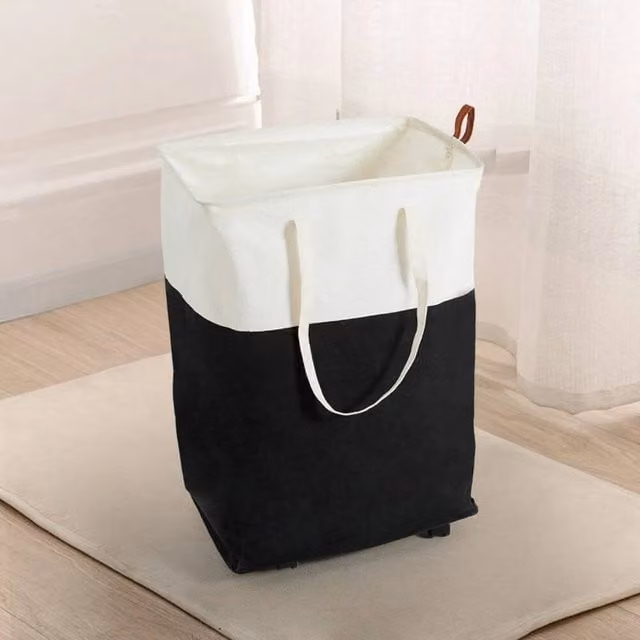 Kelvenix 75L Rolling Laundry Basket with Handles and Wheels in Black