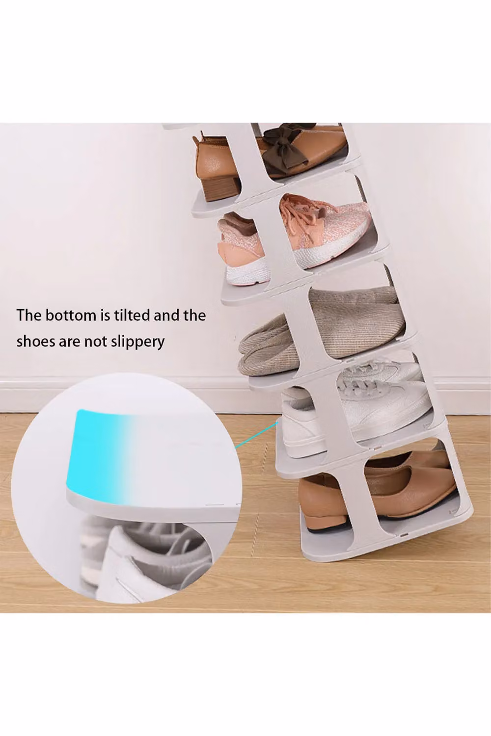 Living and Home 6-Tier Plastic Shoe Rack in White – 2
