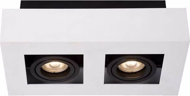 Netlighting Modern Rectangular Surface Mounted 2 Light Downlight in White, GU10