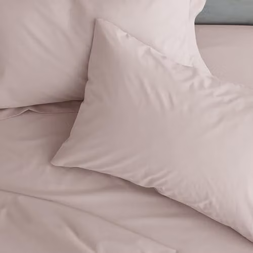 Catherine Lansfield Easy Iron Percale Standard Pillowcase Pair, Pink, W/D/H: 50 x 75 cm