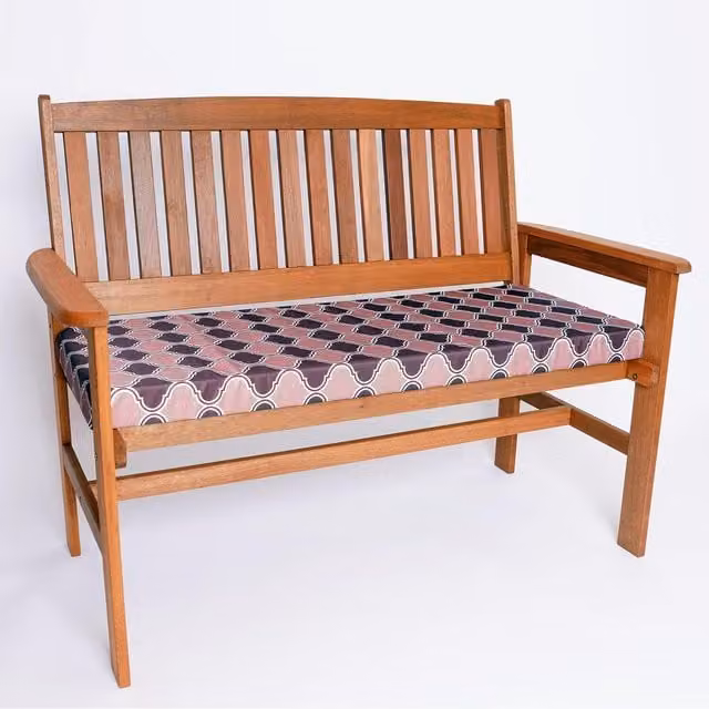 Roseley Water Repellent 2 Seater Rectangular Bench Pad in Brown