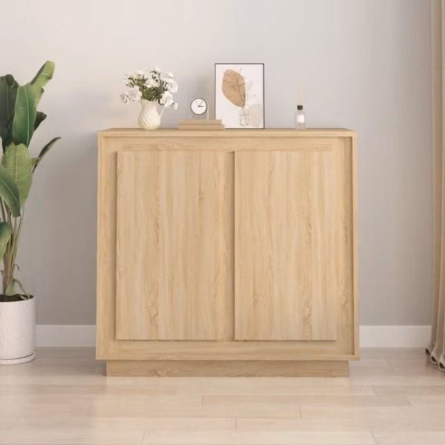 Berkfield Home Sonoma Oak Sideboard in Brown, W/D/H: 80 x 34 x 75 cm – 1