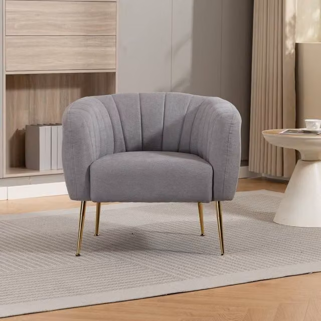 Artemis Home Stanton Accent Chair in Grey with Fabric Upholstery and Solid Wood Frame