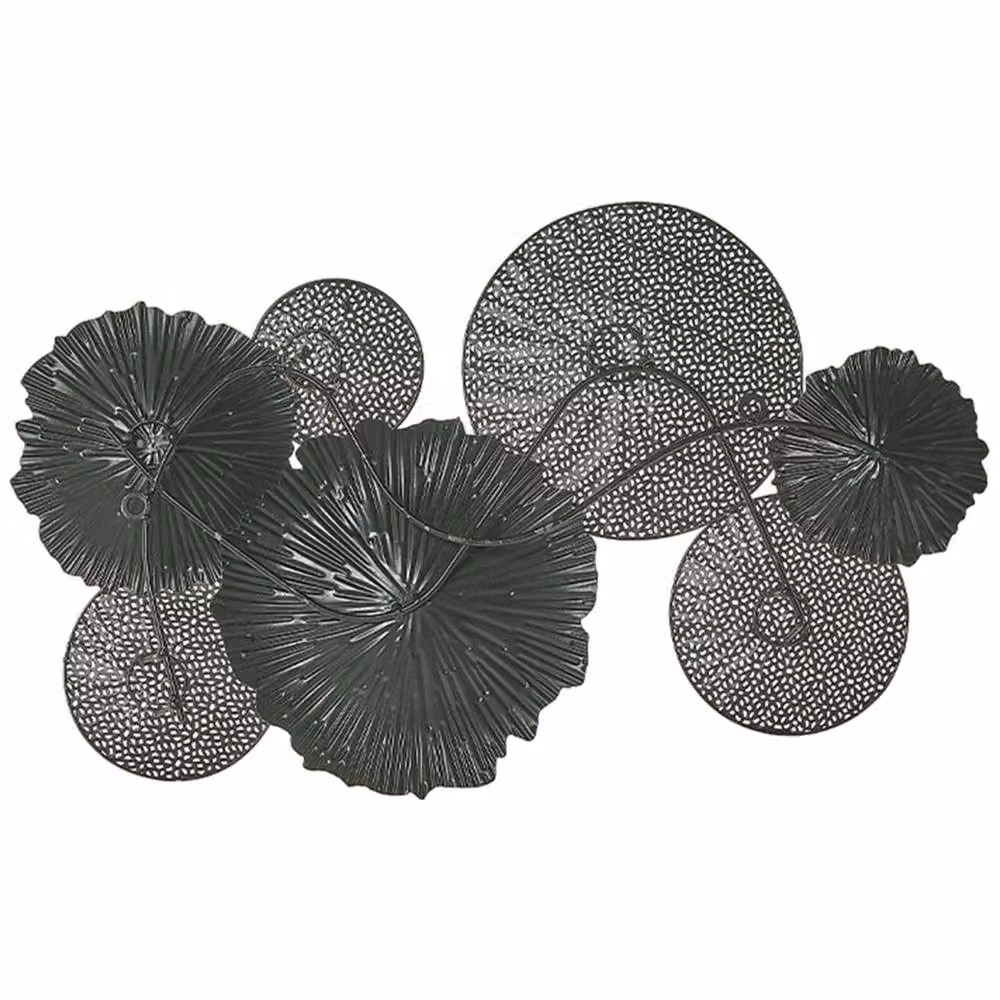 Wyld and Coco Circles 3D Geometric Metal Wall Art in Black, Silver, Gold and White, W64 x D5 x H38 cm – 3