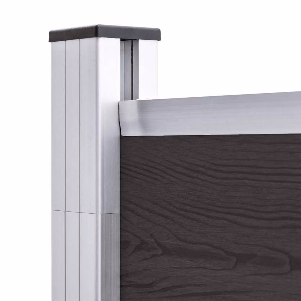 Berkfield Home Durable WPC Fence Panel, Black, W: 175 cm, H: 186 cm – 3